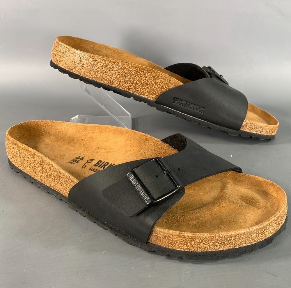 Birkenstock Black Madrid Single Strap Cork Footbed Sandals